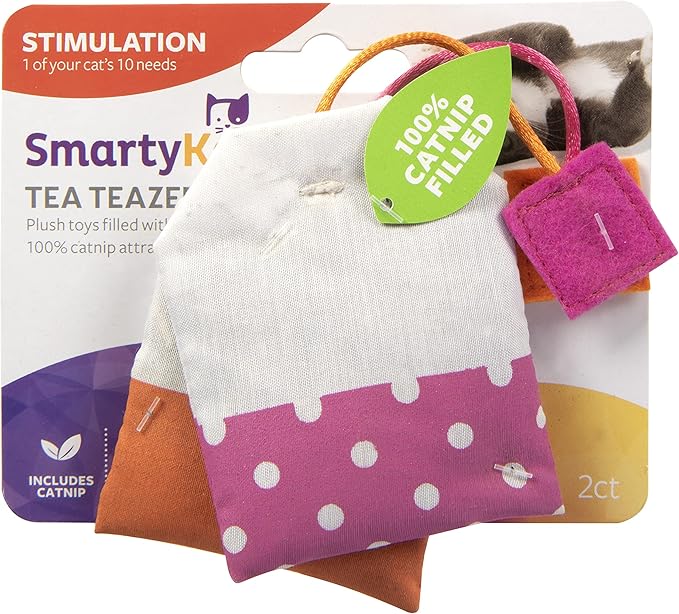 SmartyKat (2 Count Tea Teazers Catnip Cat Toys - Pink/Orange, 2 Count