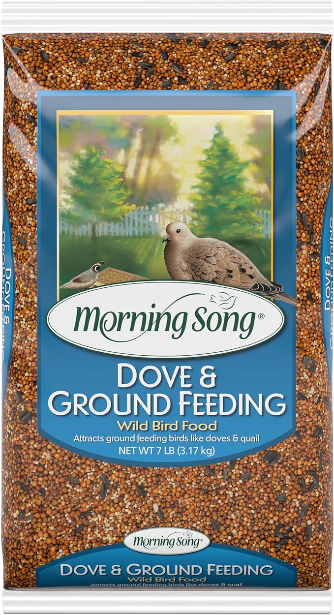 Morning Song Dove & Ground Feeding Wild Bird Food, Quail, Pigeon and Dove Food Seed Mix for Outside Feeders, 7-Pound Bag