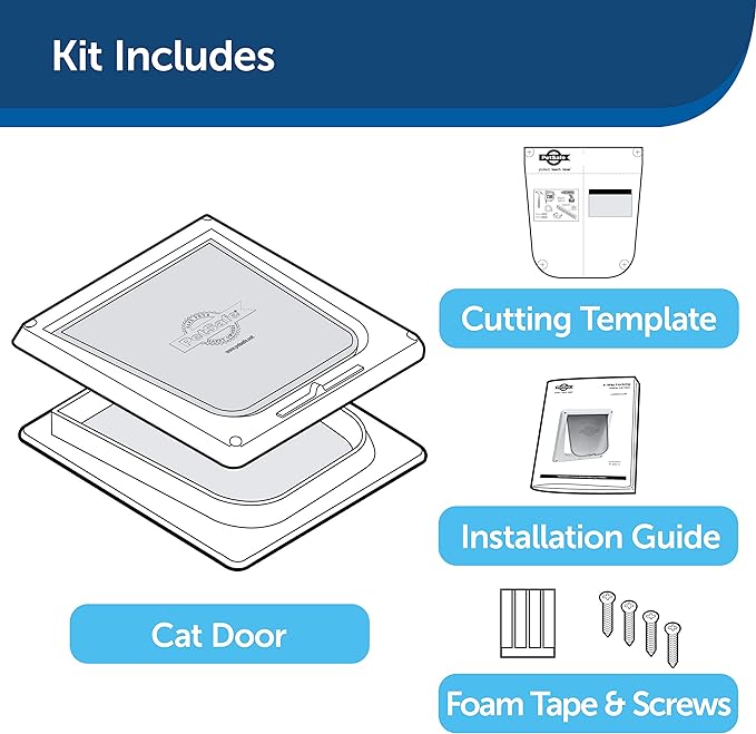 PetSafe Interior Cat Door: 4-Way Locking, Indoor Pet Door Flap - Tinted Privacy Door for Cat Litter Box or Pet Feeder, Built-in Door Lock, Durable Door Frame, DIY Easy Install, Hardware Kit Included