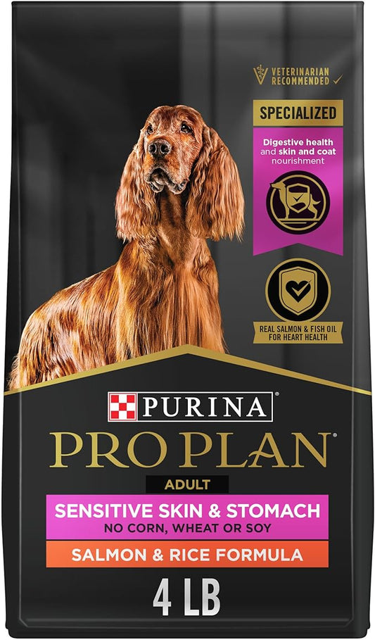 Purina Pro Plan Sensitive Skin and Stomach Dog Food Salmon and Rice Formula - 4 lb. Bag