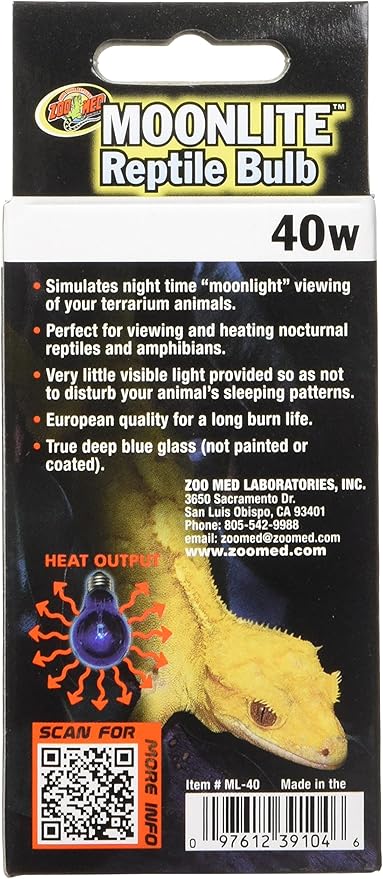 Zoo Med Moonlite Bulb for Reptiles, 40 Watt