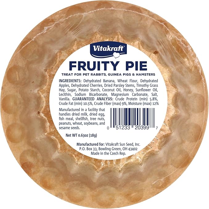 Vitakraft Fruity Pie Treat - 8 Pack for Rabbits, Guinea Pigs, and Hamsters