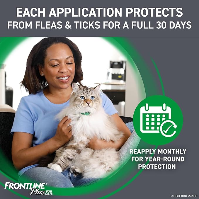 FRONTLINE Plus Flea and Tick Treatment for Cats over 1.5 lbs., 6 Treatments