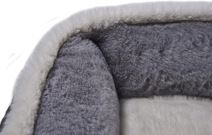 Dog Beds for Small Dogs, Cute Cat Beds for Indoor Cats, Super Soft Washable Cat Bed with Anti-Slip & Water-Resistant Bottom, Luxury Durable Kitten Bed and Puppy Bed, Square Grey Animal Pet Beds