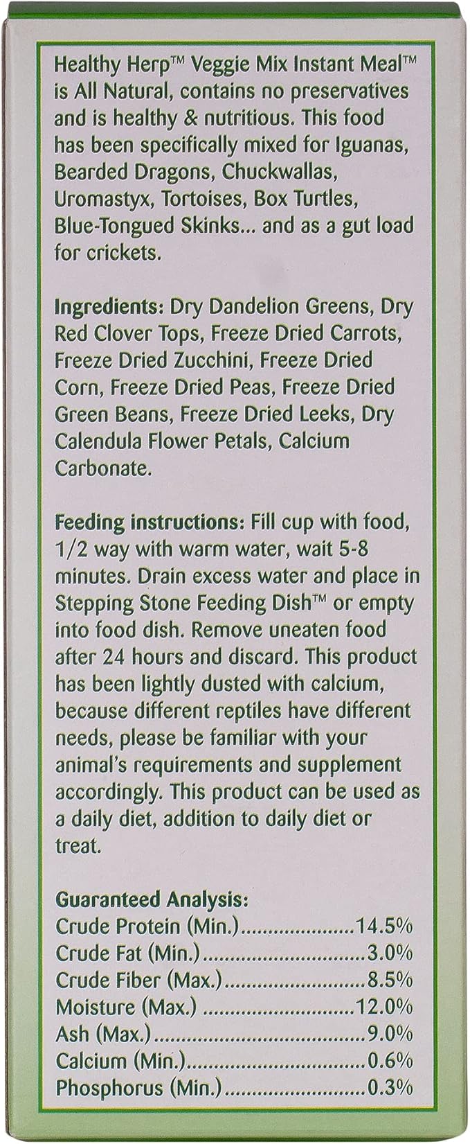 Instant Meal Veggie Mix Reptile Food 7 x 0.16-Ounce (4.6 Grams) Cups