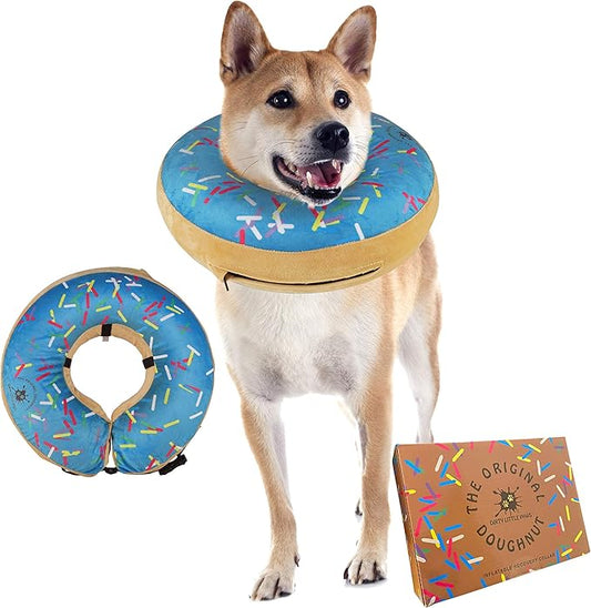 Inflatable Dog Colllar | Great Alternative to a Dog Cone or a Dog Cone Collar | Our Super Comfy Dog Donuts Make Excellent Recovery Collars for Dogs (Medium, Blue)