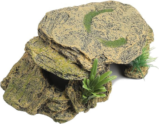 Leopard Gecko Hide Reptile Hides Resin Reptile Basking Rock Humid Hide Turtle Cave Lizard Hide Reptile & Amphibian Habitat DÉCor