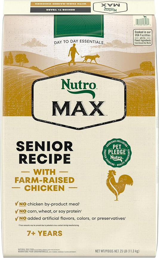 Nutro Max Senior Dry Dog Food with Farm-Raised Chicken, 25 lb. Bag