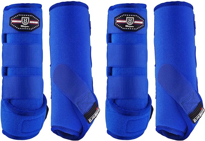 Harrison Howard Horse Sport Medicine Front Shock-Absorbing Boots All-Round Lower Limb Protection & Support Sport Boots Athletic Boots Perfect for Endurance Training and Performance Aquamarine M