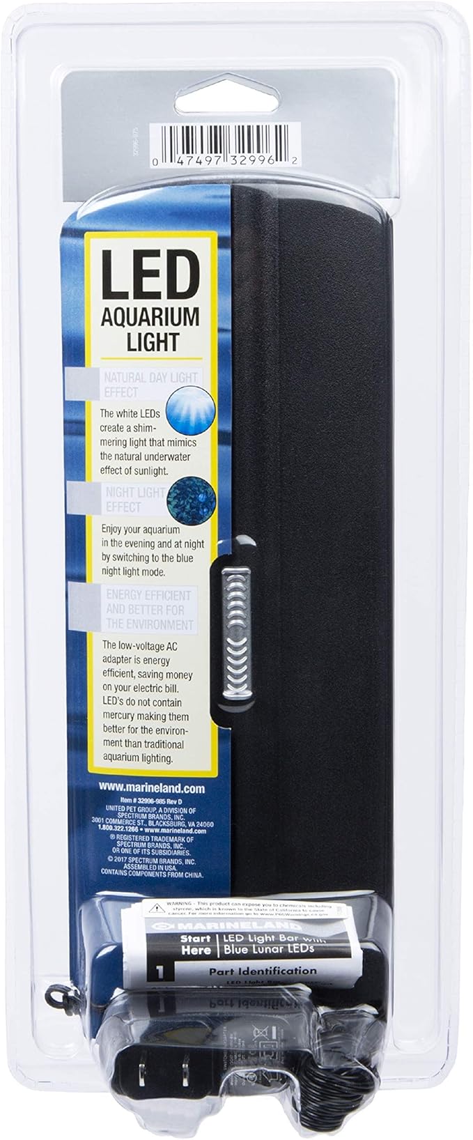Marineland 32996 LED Aquarium Light, Natural Shimmering Light,Glass