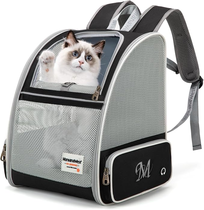 Montana West Cat Carrier Backpack for Small Medium Dog & Puppies with Breathable Mesh for Hiking Camping Backpack Travel Bag