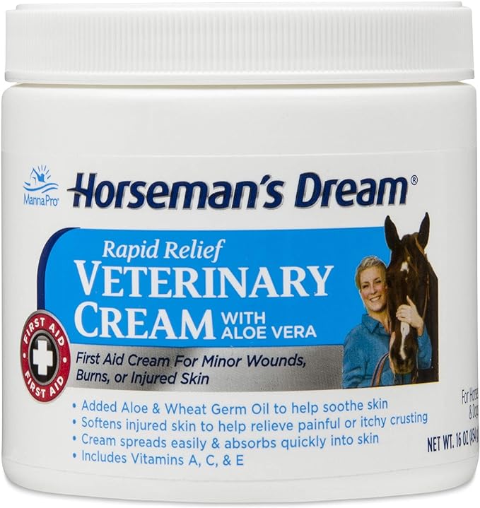 Corona Horseman's Dream Vet Cream Jar Horse Minor Wounds Skin Soothe Conditions, 16 oz