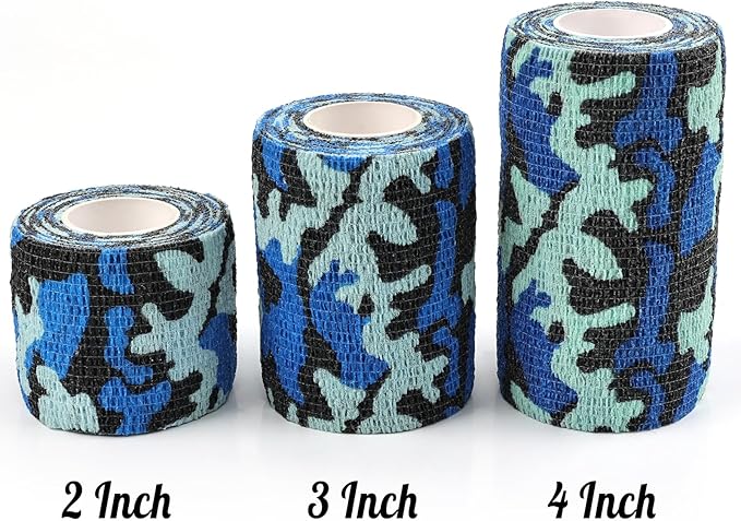 AUPCON Vet Wrap Cohesive Bandages Bulk Self Adhesive Bandage Wrap Self Adherent Wrap Non-Woven for Dogs Pet Animals & Ankle Sprains & Swelling 4 Inch x 5 Yards (2 Pack Ocean Camo)
