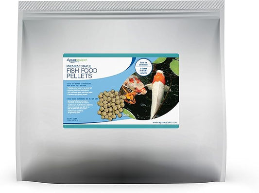 Aquascape Premium Staple Fish Food Pellets for Medium to Large Pond Fish, Large Pellet, 11 Pounds / 5 kg | 81053