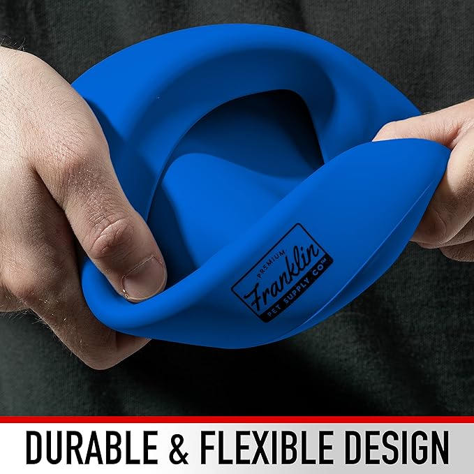 Franklin Pet Supply Travel Pet Silicon Bowl 27oz. – No Spill – BPA Free – Splash Proof – for Water and Food – Travel Smart Design – Portable Car Design – for Larger Dogs,Blue
