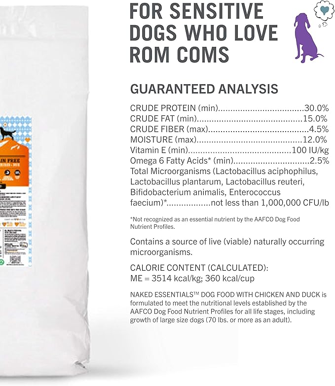 "I and love and you" Naked Essentials Dry Dog Fod, Grain-Free Chicken & Duck, 40 Lb