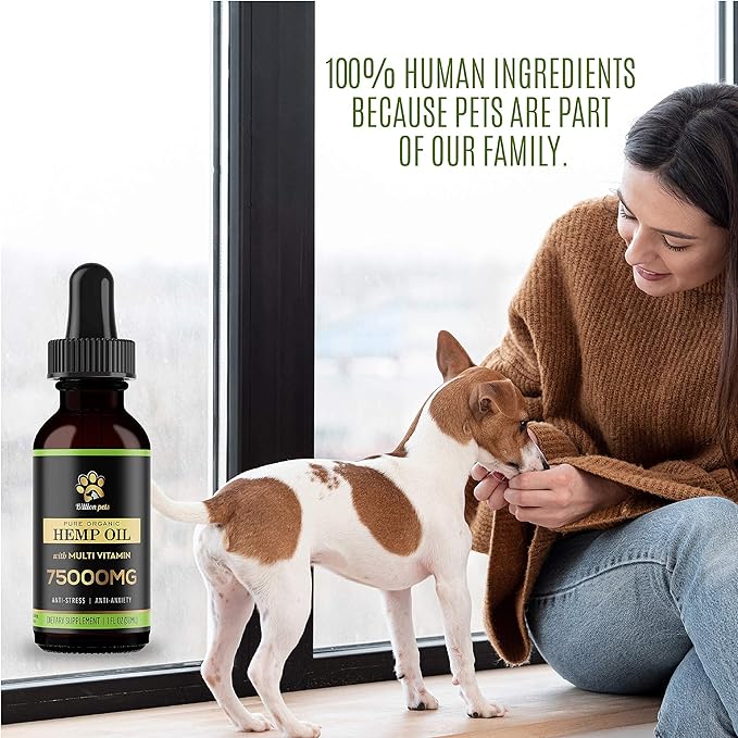 Hemp Oil for Dogs and Cats - Hemp Oil Drops with Omega Fatty Acids - Hip and Joint Support