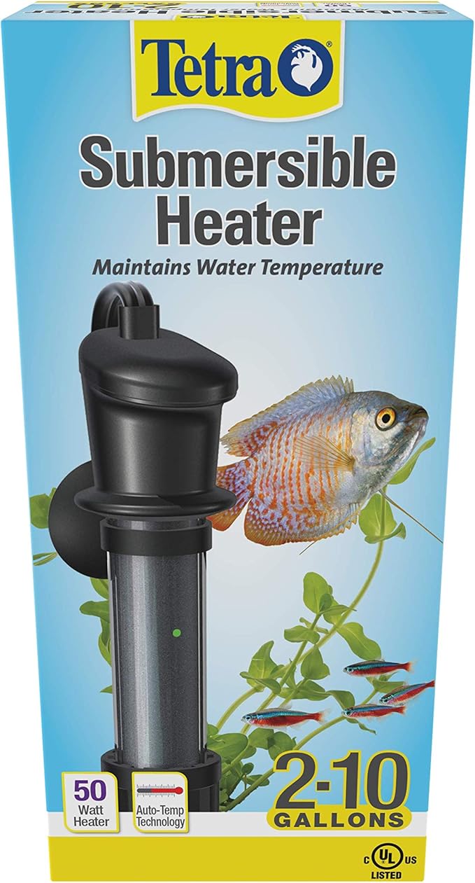 Tetra HT Submersible Aquarium Heater With Electronic Thermostat, 50-Watt, 2-10 Gallon