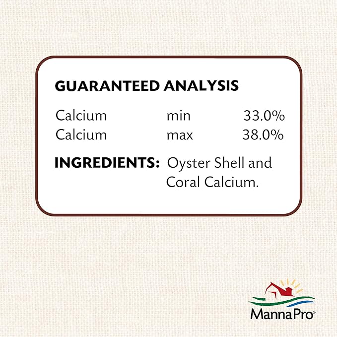 Manna Pro Crushed Oyster Shell for Laying Hens - Laying Chicken Oyster Shell - 6-Pack of 5lbs