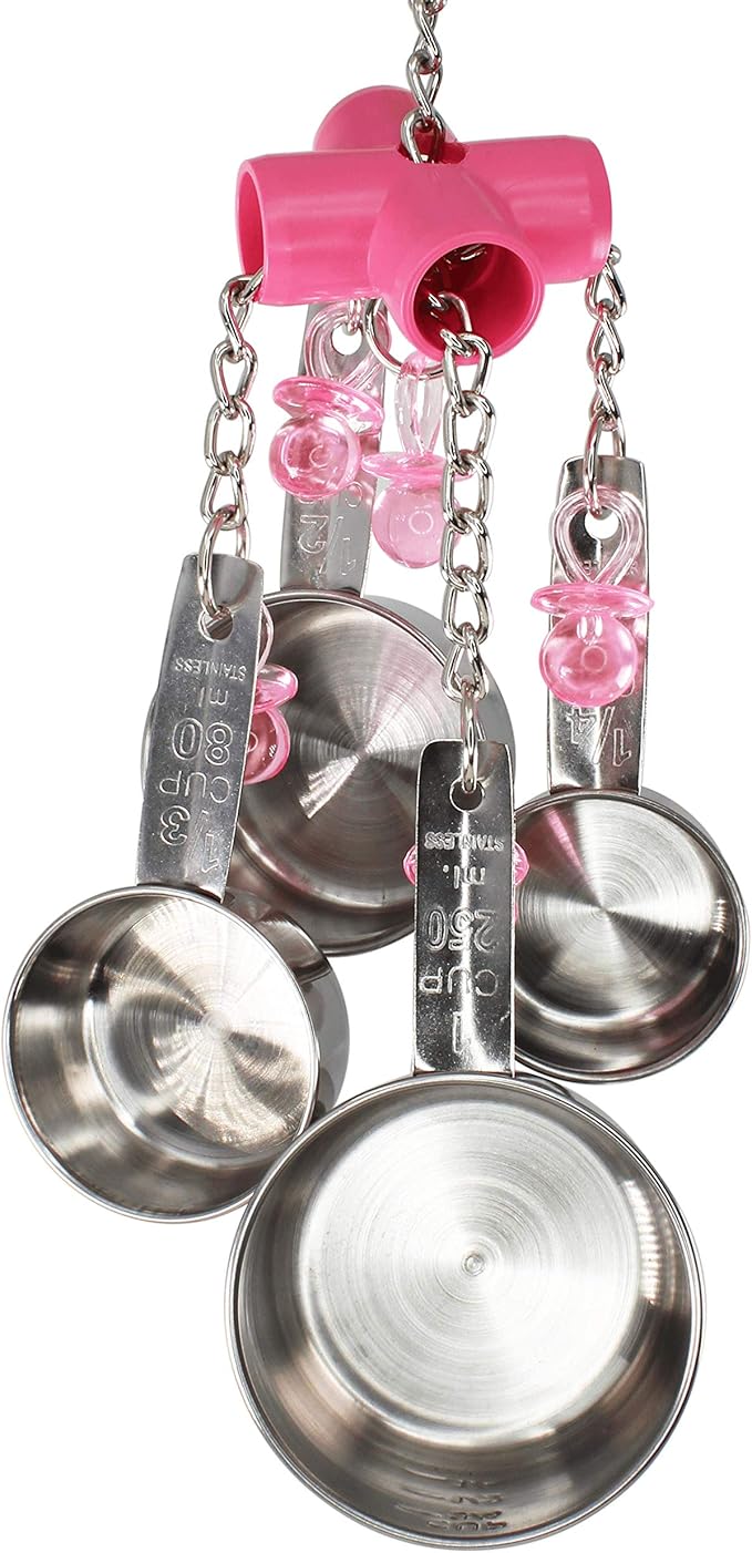 Bonka Bird Toys Clacker Colorful Durable Stainless Steel Pullable Parrot Macaw African Grey Cockatoo (Single Clacker, Pink Lux)
