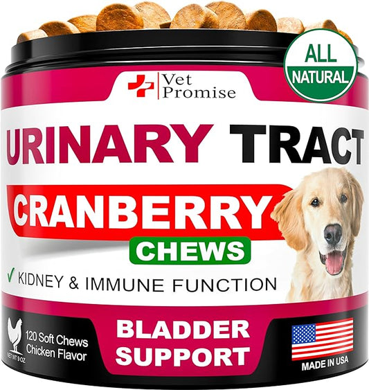 Dog UTI Treatment - Cranberry Supplement for Dogs UTI - Bladder Control for Dogs - Dog Urinary Tract Infection Treatment - UTI Medicine for Dogs - Dog Cranberry Supplement Vitamins Multivitamin Chews