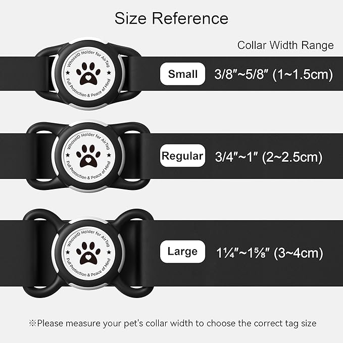 Airtag Dog Collar Holder, Durable & Lightweight Airtag Case, Slide-on Waterproof Protective Air Tag Holder for Dog Collar - for Dogs and Cats (White, Small)