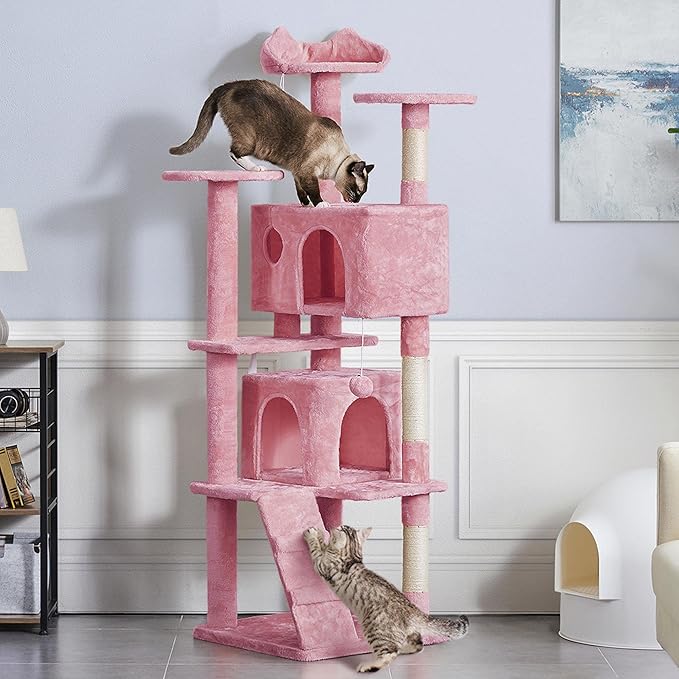 Yaheetech Multi-Level Cat Tree Stand House Furniture with Condos, Scratching Posts