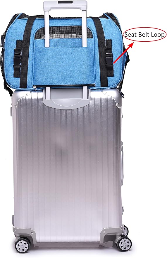 EliteField Soft Pet Carrier (3 Year Warranty, Airline Approved) Small Soft Dog Carrier Soft Cat Carrier Puppy Carrier Soft Sided Travel Carrier Bag (X-Large: 21" L x 12" W x 13" H, Sapphire Blue)