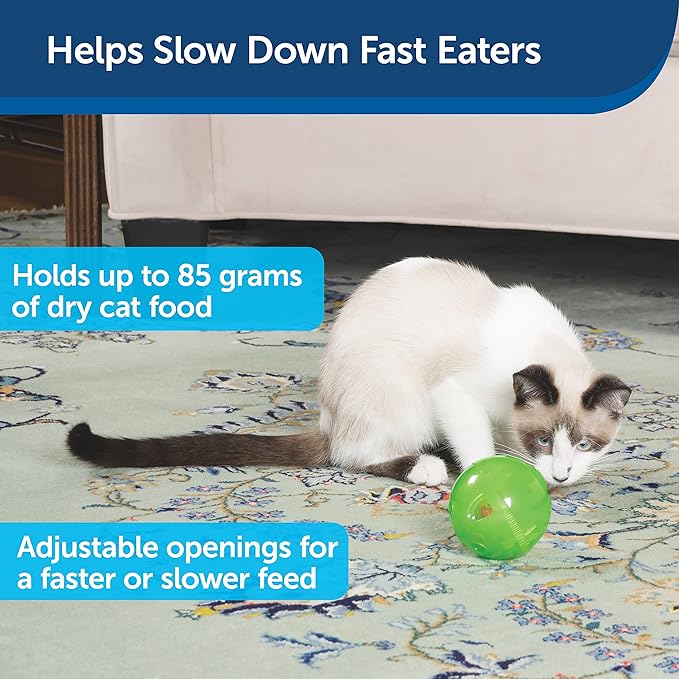 PetSafe Slimcat Feeder Ball - Interactive Game for Your Cat - Fill with Food and Treats - Green