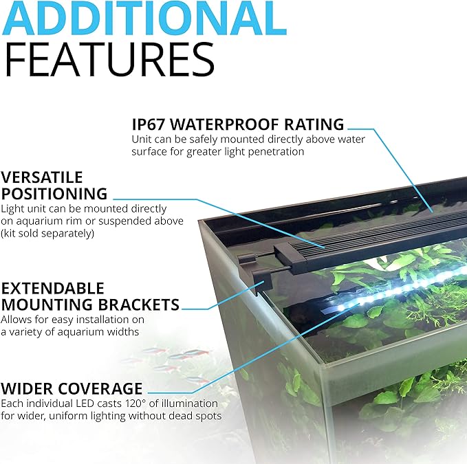 Fluval Aquasky 2.0 LED Aquarium Lighting, 27 Watts, 36-46 Inches