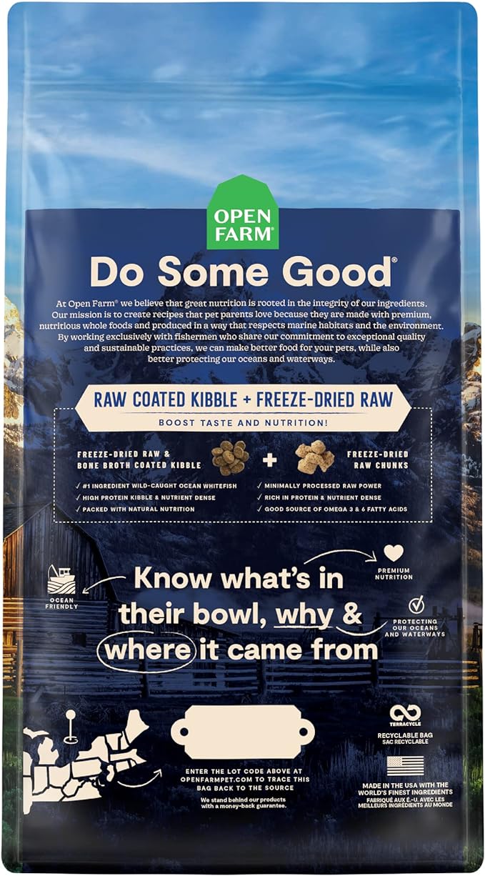 Open Farm RawMix Wild-Ocean Recipe for Cats, includes Kibble, Bone Broth, and Freeze Dried Raw, Inspired by The Wild, Humanely Raised Protein and Non-GMO Fruits and Veggies, 2.25 lb