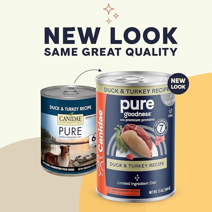 CANIDAE® PURE Duck & Turkey Recipe Dog Wet (12) 13 oz., Blue