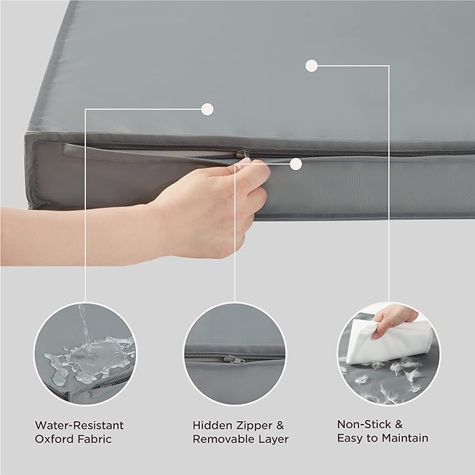 Lesure XL Waterproof Dog Beds - Outdoor Dog Bed Washable with Oxford Fabric Surface, Extra Large Egg Orthopedic Foam Pet Bed with Removable and Durable Cover, Machine Washable