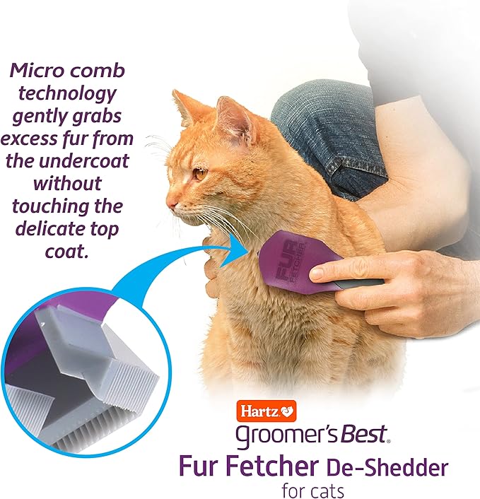 Hartz Groomer's Best Fur Fetcher De-Shedder Cat Brush,Black