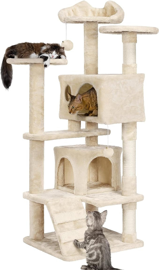 Yaheetech 54in Cat Tree Tower Condo Furniture Scratch Post for Kittens Pet House Play