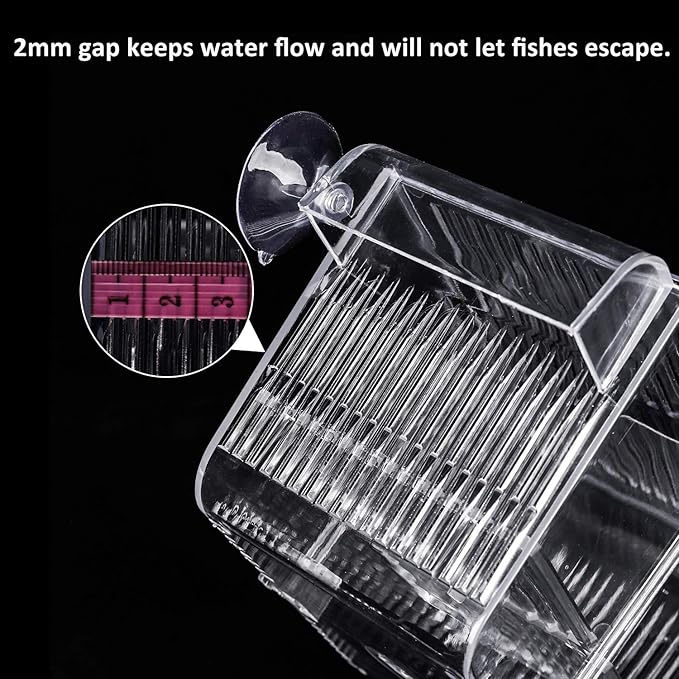 Fish Breeding Box, perfect fish tank divider acclimation box for aggressive fishes, nursery for injured, hatchery incubator breeder box for Shrimp cicilids eggs baby fishes (S ( 5.3*2.7*2.9" ))