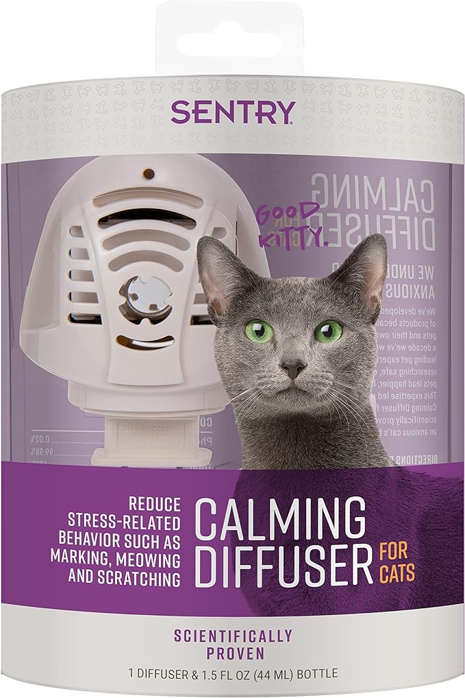 Sentry Calming Diffuser for Cats, Plug-in Cat Pheromone Diffuser, Reduces Stress and Bad Behavior, 30-Day Release