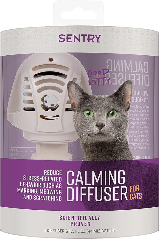 Sentry Calming Diffuser for Cats, Plug-in Cat Pheromone Diffuser, Reduces Stress and Bad Behavior, 30-Day Release