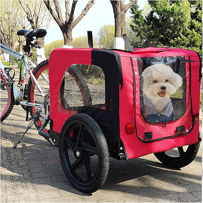 KZPFER Foldable Pet Jogging Stroller Dog Carriers Bicycle Trailer Pet Dog Cat Bike Trailer