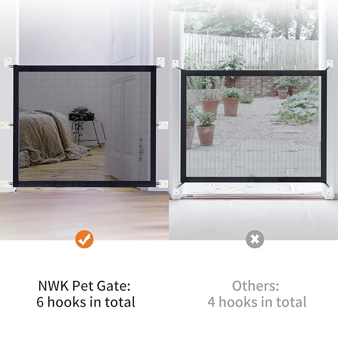 NWK Magic Pet Gate for The House Stairs Providing a Safe Enclosure for Pets to Play and Rest, 6 Loops Design (30'' X 50'')