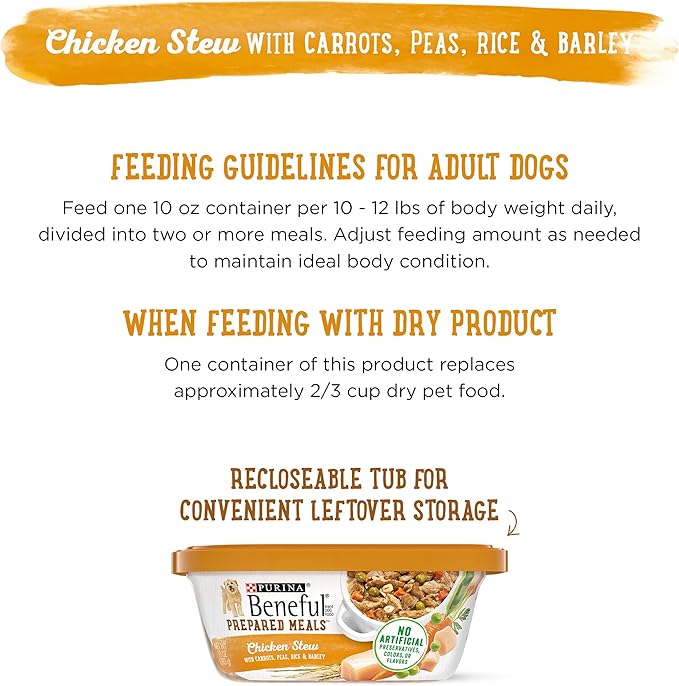 Purina Beneful Gravy Wet Dog Food, Prepared Meals Chicken Stew - (8) 10 oz. Tubs