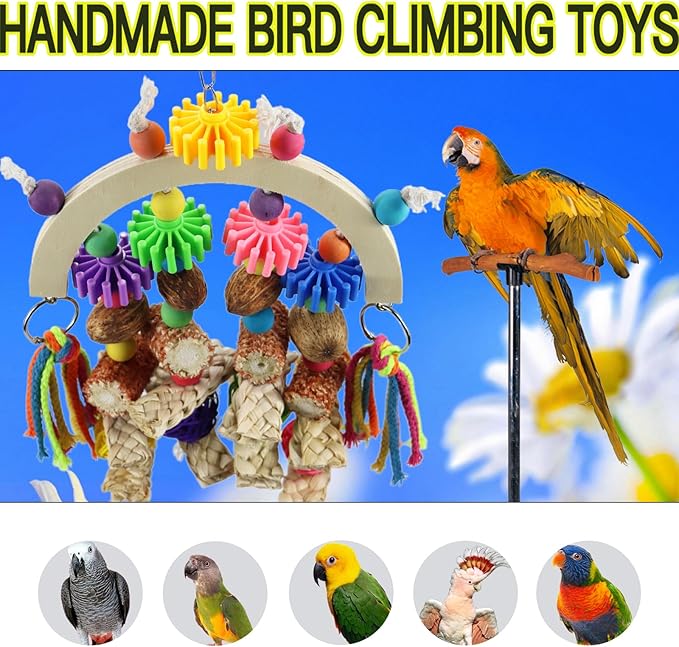 Bird Toys Parrot Toys Natural Corncob Wood Mango Chew Toys for African Grey Parrots, Sun Parrots, Lovebirds, Small Parrots, Parakeets