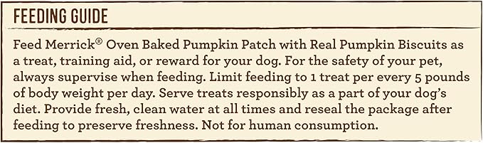 Merrick Oven Baked Dog Treats, Natural and Crunchy Bag of Treats, Pumpkin Patch with Real Pumpkin Snack - 11 oz. Bag