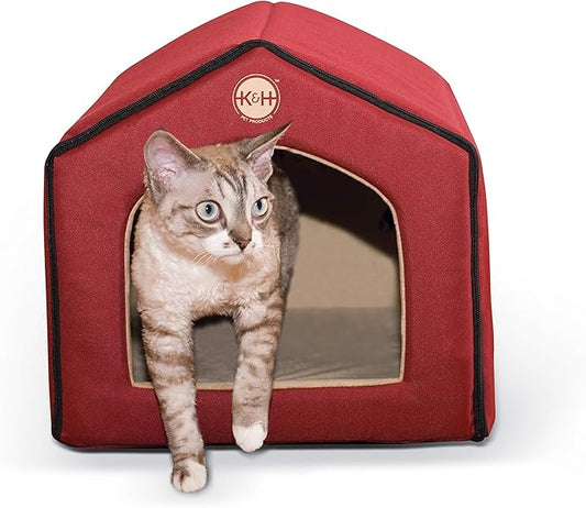 K&H Pet Products Indoor Pet House Red/Tan 16" x 15" x 14" (unheated)