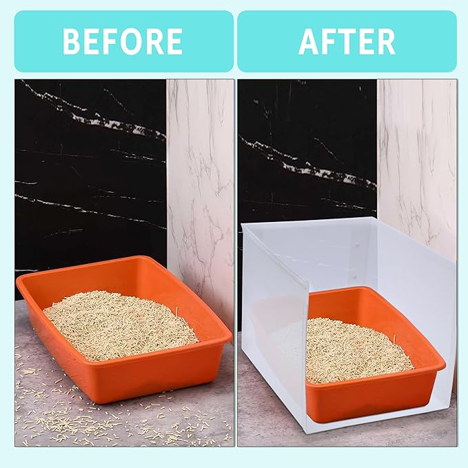 Litter Box Shield, 23.6"x15.7"x15.7"(Height) High Sided Cat Litter Box Pee Shields without Leaking, Foldable Extra Large Cat Litter Box Enclosure Easy Clean