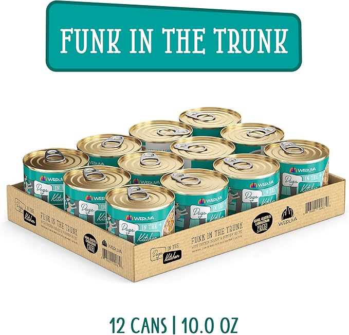 Weruva Dogs in The Kitchen, Funk in The Trunk with Chicken Breast & Pumpkin Wet Dog Food, 10oz Can (Pack of 12)