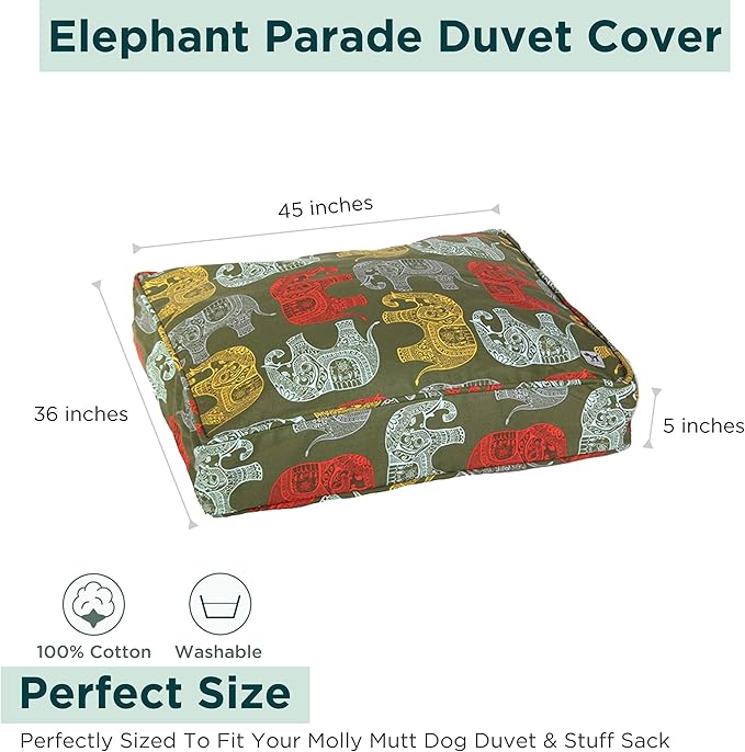 Molly Mutt Oversized Dog Bed Cover, Cotton, 45"L x 36"W x 5"Th