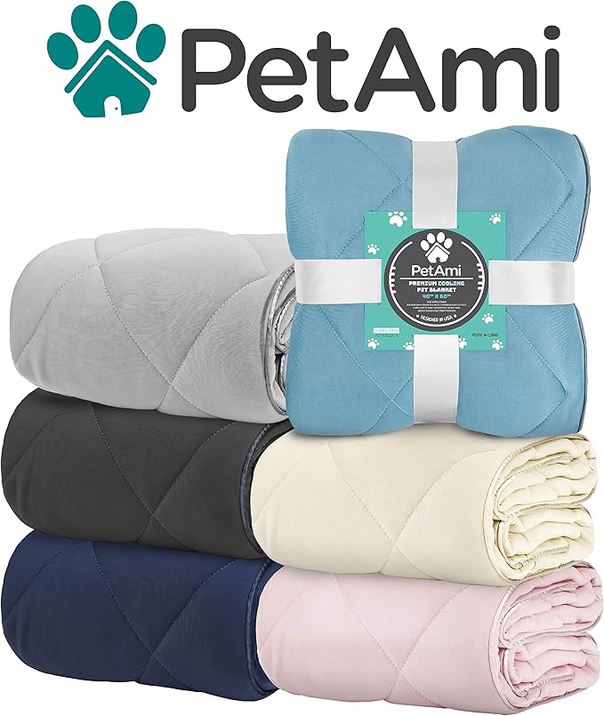 PetAmi Premium Cooling Dog Blanket | Lightweight Fluffy Pet Throw Blanket Bed Cover for Dogs, Cat, Puppies | Pet Blanket Furniture Protector Couch Sofa | Reversible Fuzzy Cozy | 60x80, Beige Latte