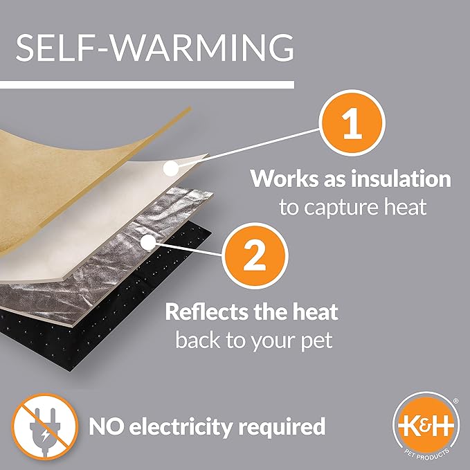 K&H Pet Products Self-Warming Crate Pad, Warming Dog Crate Bed, Machine Washable Dog Crate Mat, Mocha Large 25 X 37 Inches