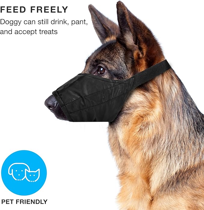 Dog Muzzle for Large Dogs 50lbs (L) Soft Mesh Nylon Quick Fit Dog Muzzle - Large Breed Dog Grooming Supplies - Large Dog Muzzle for Biting